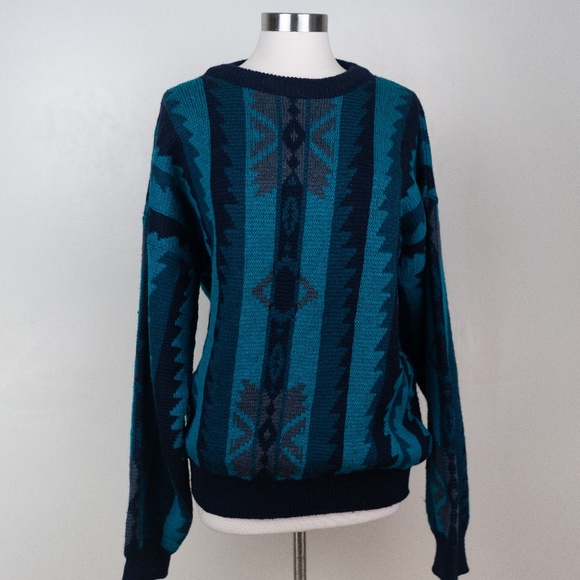 Pendleton Blue Wool Long Sleeve L Sweater - Picture 1 of 8